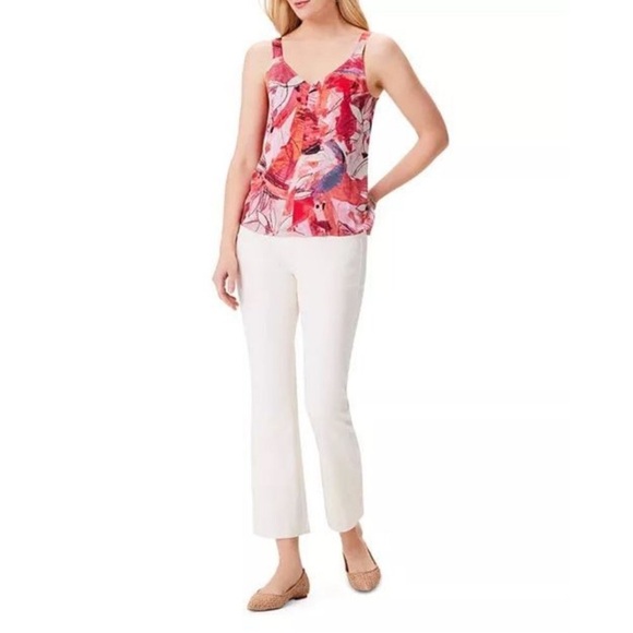 New NIC+ZOE Scribble‎ Bouquet Crepe Cami in Pink Multi Size XL - Picture 3 of 15